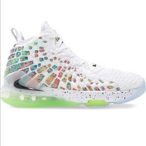 Lebron 17 basketball shoes worn almost exclusively inside on basketball court.